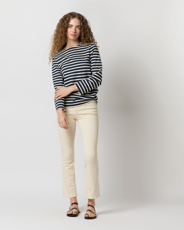 Sid Mashburn Modern Meridien Tee In Marine/Ecru Stripe