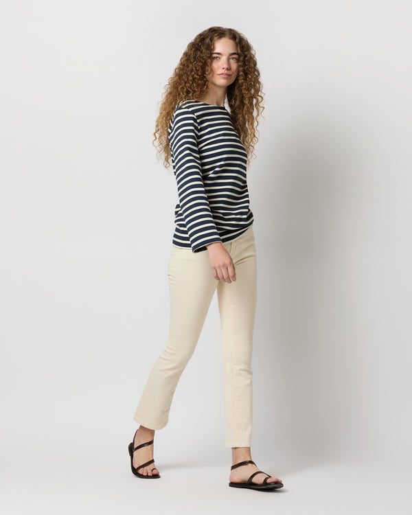 Sid Mashburn Modern Meridien Tee In Marine/Ecru Stripe