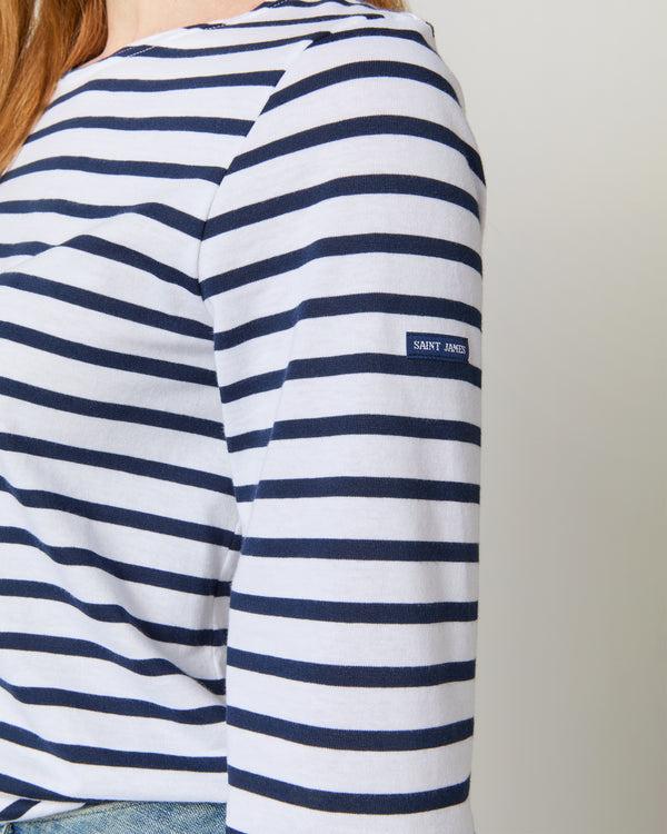Sid Mashburn Modern Minquiers Tee In Neige/Marine Stripe
