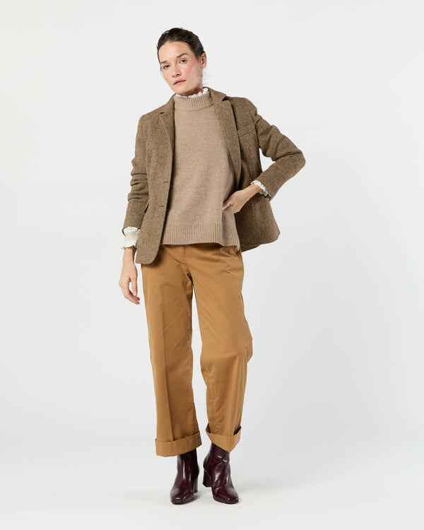 Sid Mashburn Moira Blazer In Tobacco/Coffee Small Herringbone Tweed