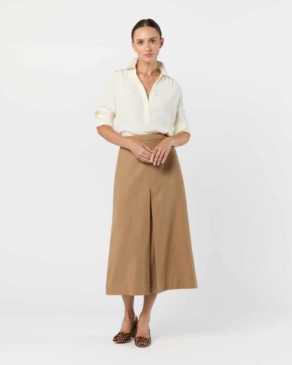 Sid Mashburn Natalia Blouse In Ivory Silk Crepe De Chine