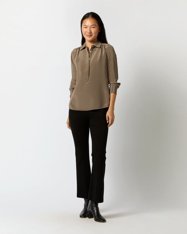 Sid Mashburn Natalia Blouse In Mink Silk Crepe De Chine