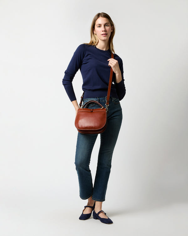 Sid Mashburn Natalie Crossbody Bag In English Tan Leather