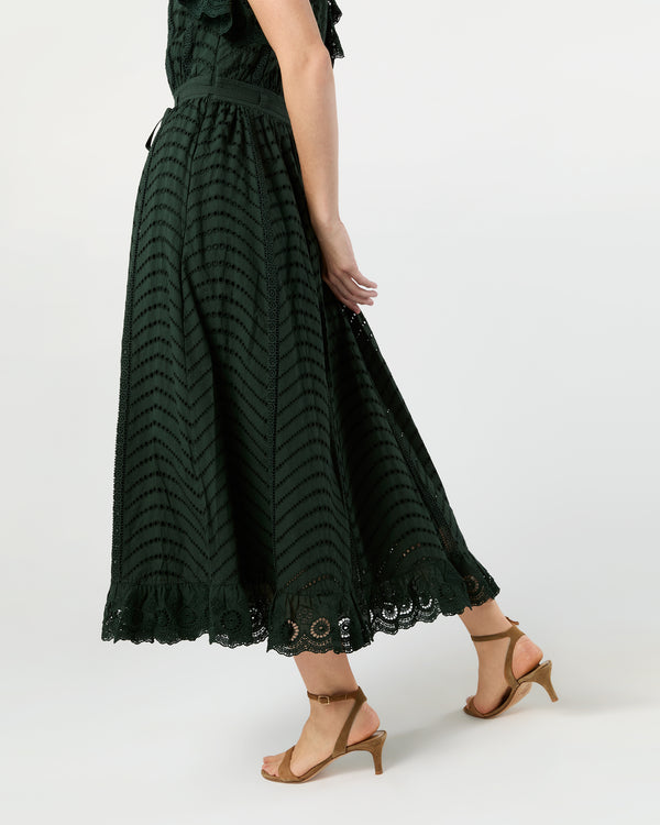 Sid Mashburn Olga Flutter Sleeve Midi Dress In Cypress