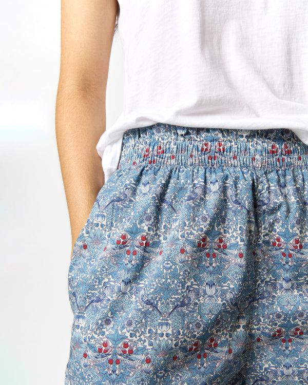 Sid Mashburn Pajama Pant In Blue Multi Strawberry Thief Liberty Fabric