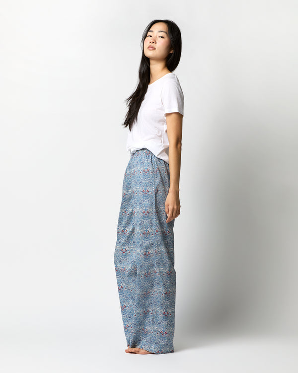 Sid Mashburn Pajama Pant In Blue Multi Strawberry Thief Liberty Fabric