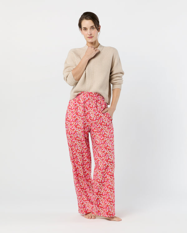 sid mashburn Pajama Pant in Red Mitsi Liberty Fabric