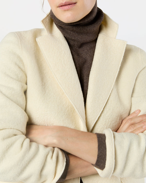 Sid Mashburn Palmer Blazer In Ivory Pressed Boiled Wool