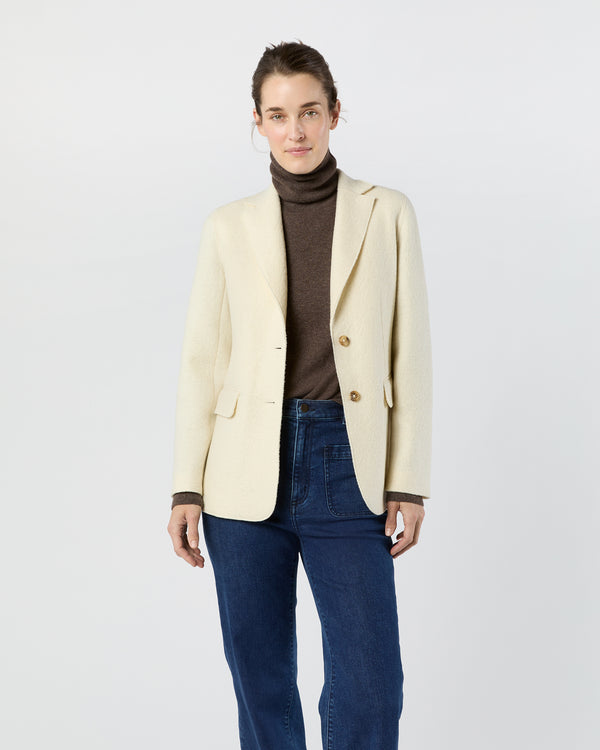 Sid Mashburn Palmer Blazer In Ivory Pressed Boiled Wool