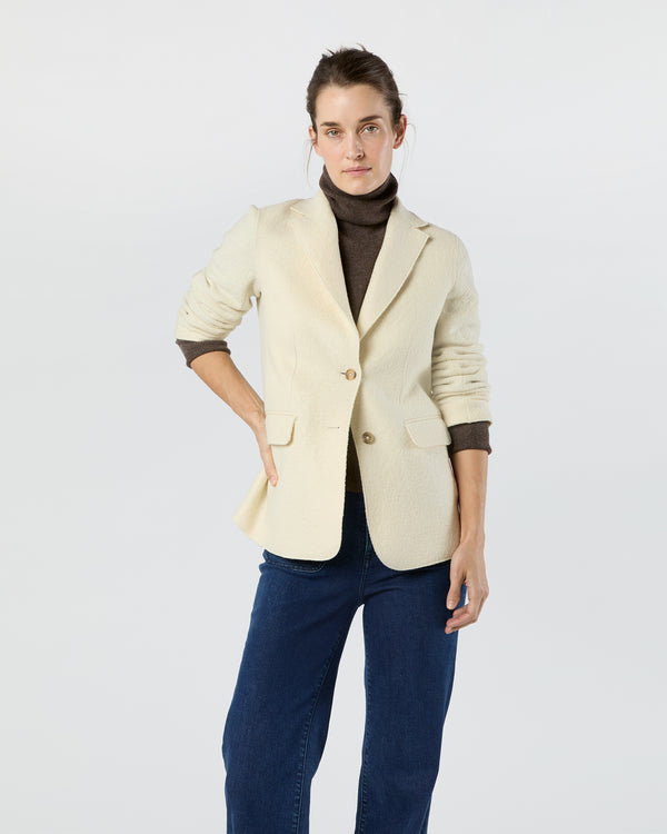sid mashburn Palmer Blazer in Ivory Pressed Boiled Wool