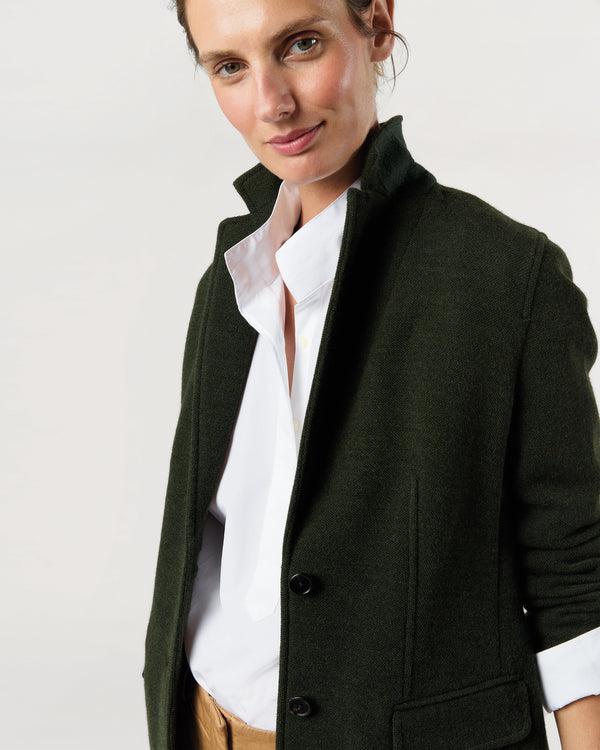 Sid Mashburn Palmer Jacket In Dark Olive Pique Knit