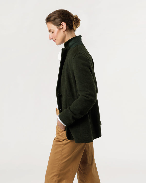 Sid Mashburn Palmer Jacket In Dark Olive Pique Knit