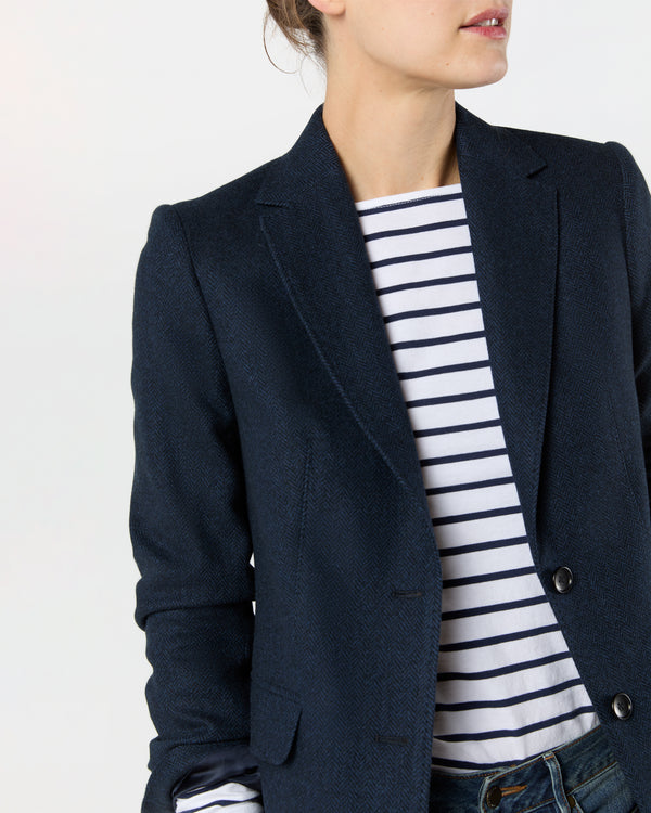 Sid Mashburn Palmer Jacket In Navy Cashmere Herringbone Tweed