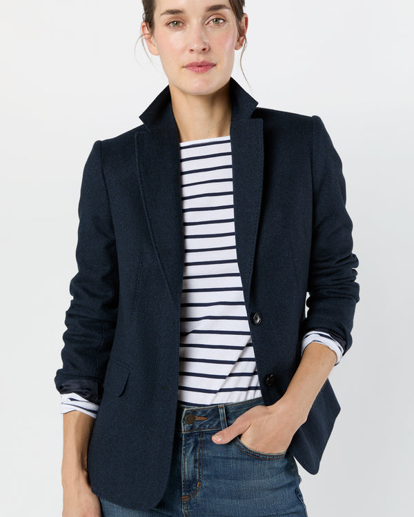 Sid Mashburn Palmer Jacket In Navy Cashmere Herringbone Tweed