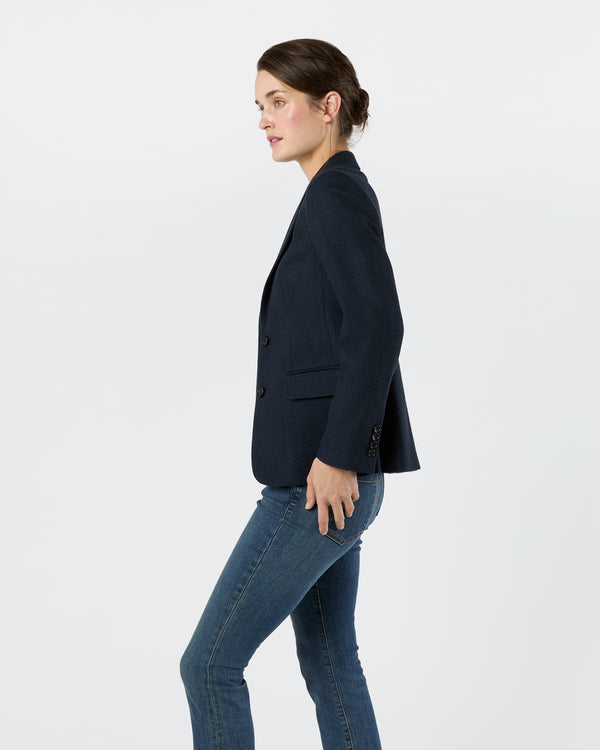 Sid Mashburn Palmer Jacket In Navy Cashmere Herringbone Tweed