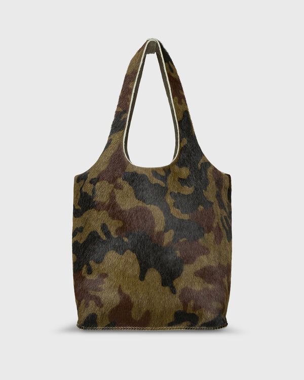 Sid Mashburn Paola Bucket Bag In Camouflage Calf Hair