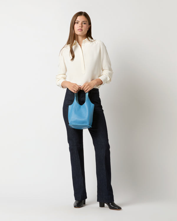 Sid Mashburn Paola Bucket Bag In Dutch Blue Leather