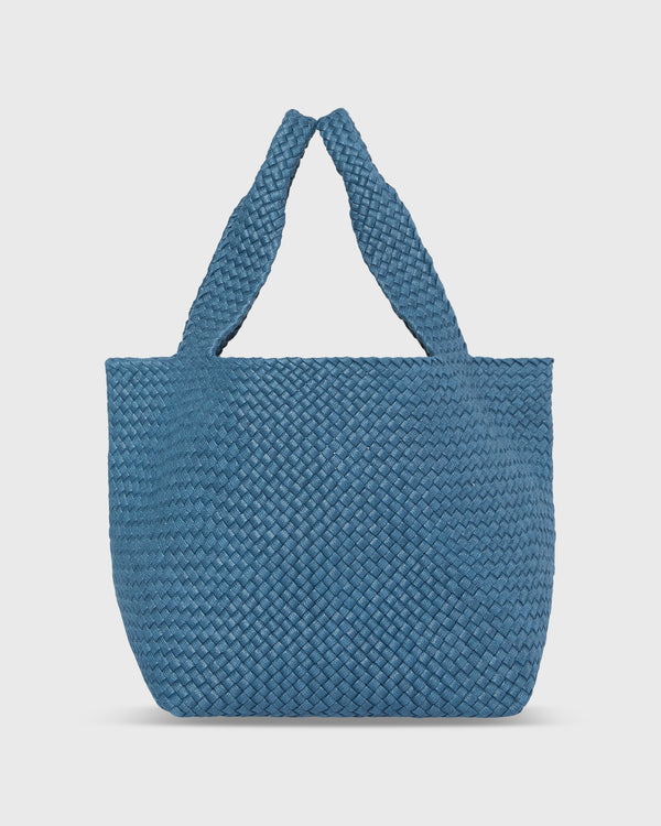 Sid Mashburn Paola Bucket Bag In Mid Blue Coated Cotton