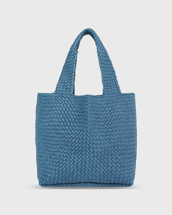 sid mashburn Paola Bucket Bag in Mid Blue Coated Cotton