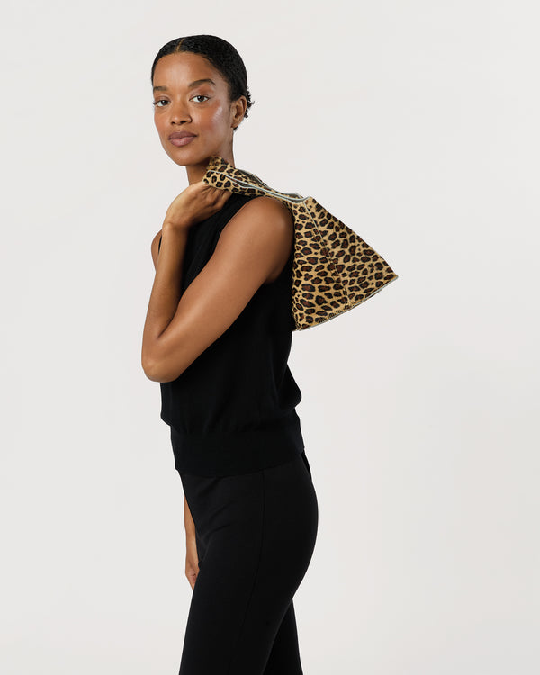 Sid Mashburn Paola Bucket Bag In Mini Leopard Calf Hair
