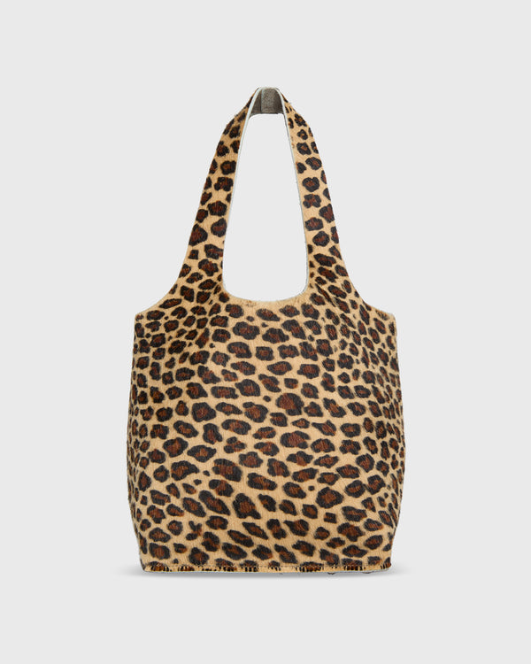 Sid Mashburn Paola Bucket Bag In Mini Leopard Calf Hair