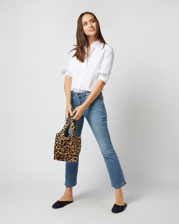Sid Mashburn Paola Bucket Bag In Painterly Leopard Printed Pony