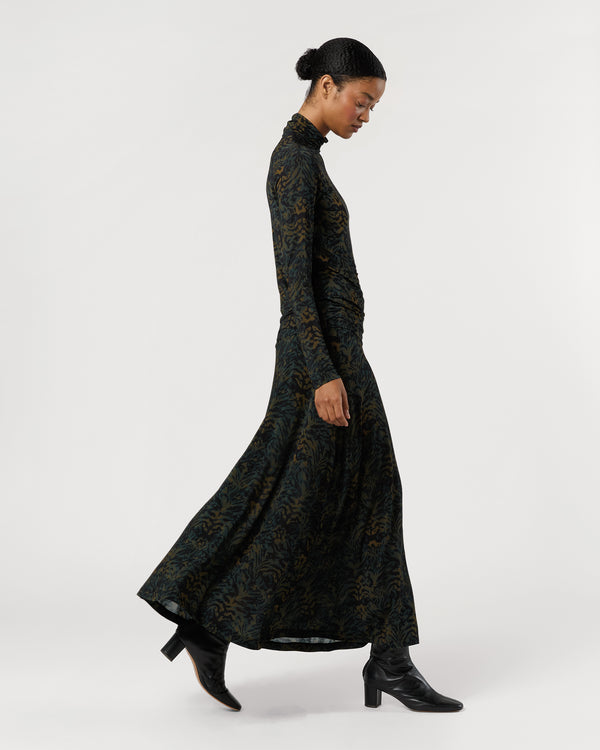 sid mashburn Paola Jersey High Waist Midi Skirt in Desert Jasper