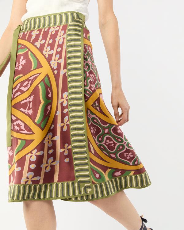 Sid Mashburn Pareo Midi Skirt In Eclipse Silk Twill
