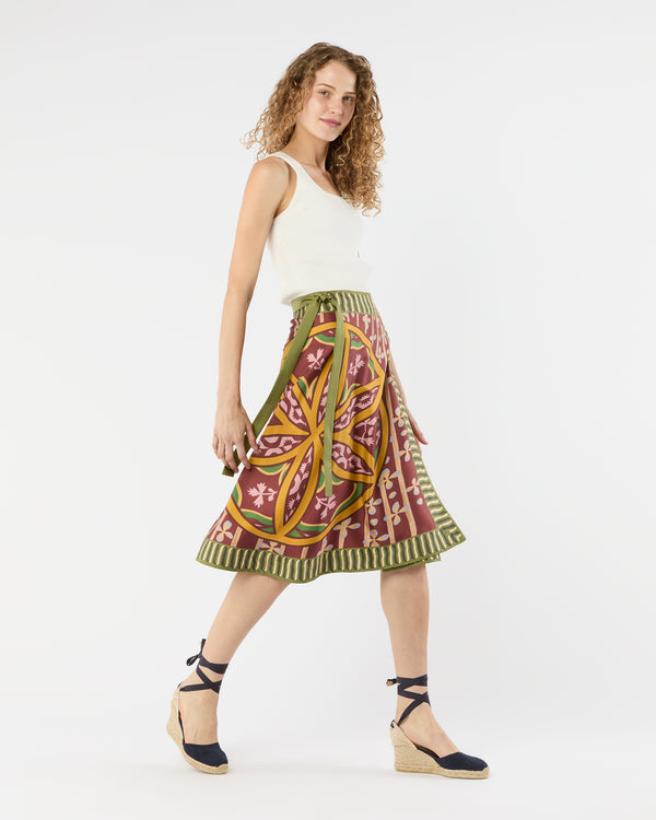 Sid Mashburn Pareo Midi Skirt In Eclipse Silk Twill