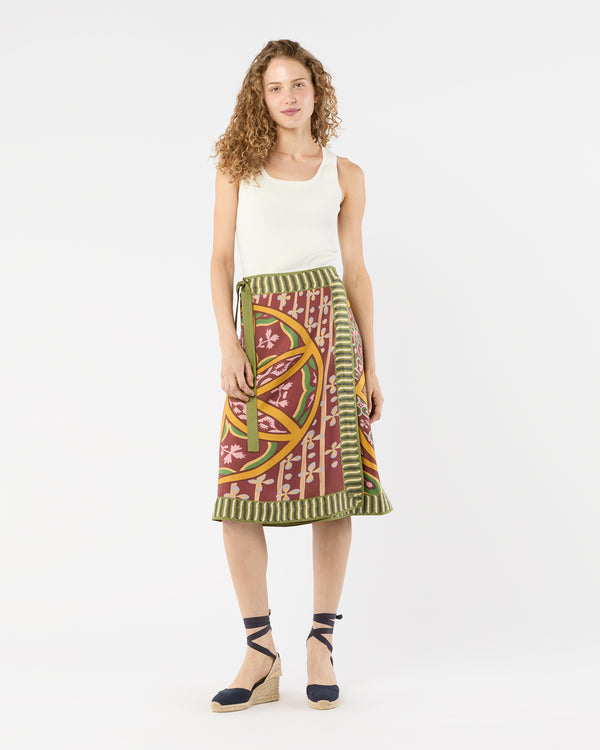 sid mashburn Pareo Midi Skirt in Eclipse Silk Twill