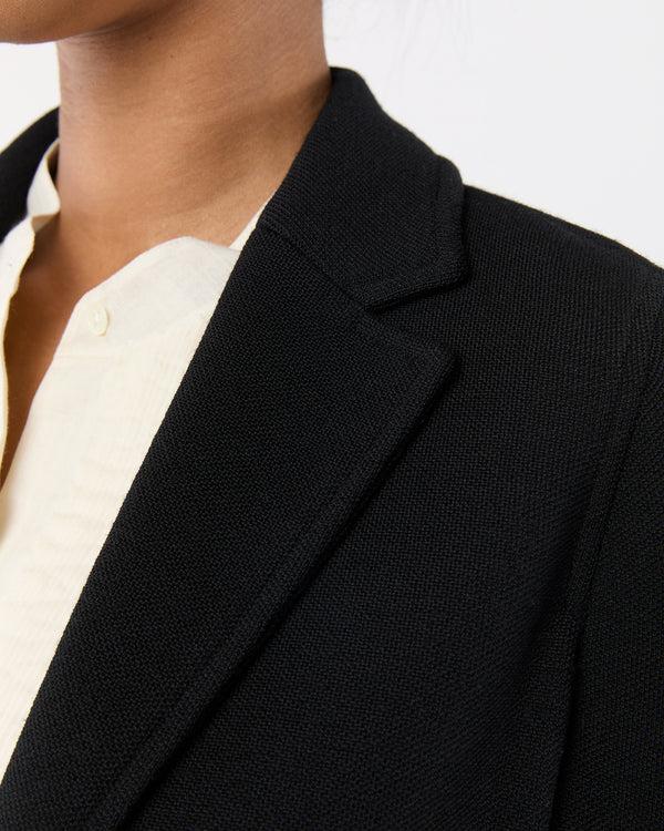 Sid Mashburn Parker Jacket In Black Wool Pique Knit