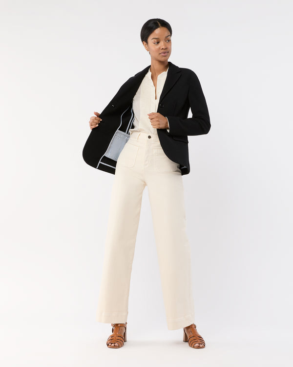 Sid Mashburn Parker Jacket In Black Wool Pique Knit