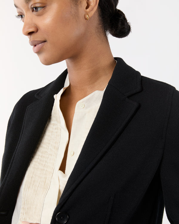 Sid Mashburn Parker Jacket In Black Wool Pique Knit