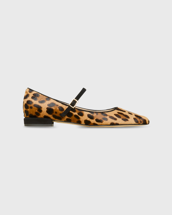 sid mashburn Pointed-Toe Mary Jane in Leopard Calf Hair