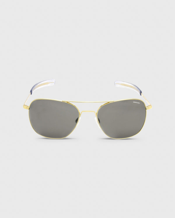 sid mashburn Polarized Aviator Sunglasses in 23K Gold/Gray Glass Lens