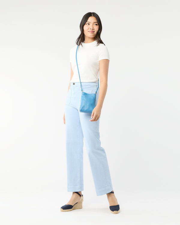 Sid Mashburn Polly Crossbody Bag In Dutch Blue Leather