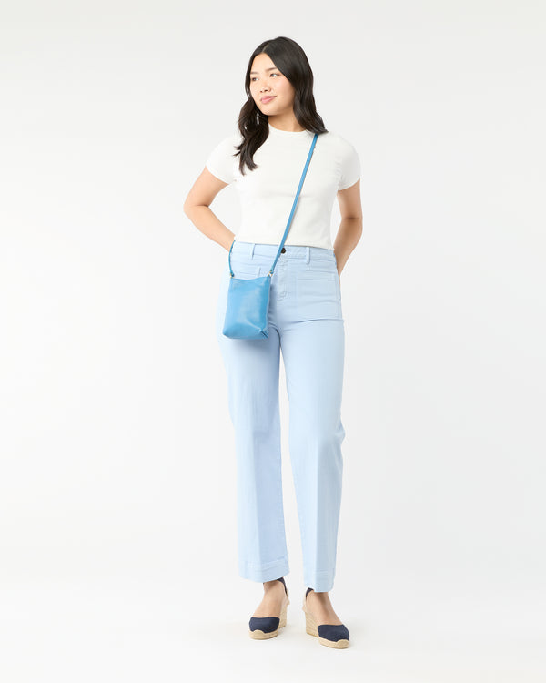 Sid Mashburn Polly Crossbody Bag In Dutch Blue Leather