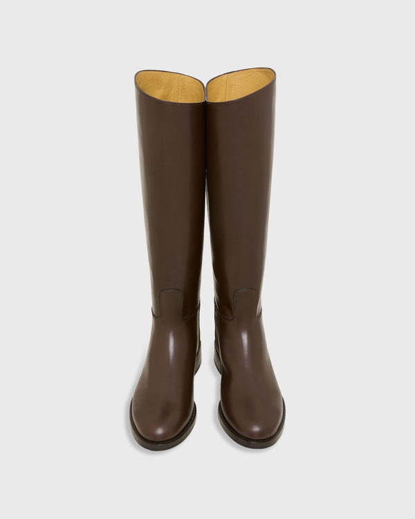 Sid Mashburn Pull-On Riding Boot In Dark Brown Leather