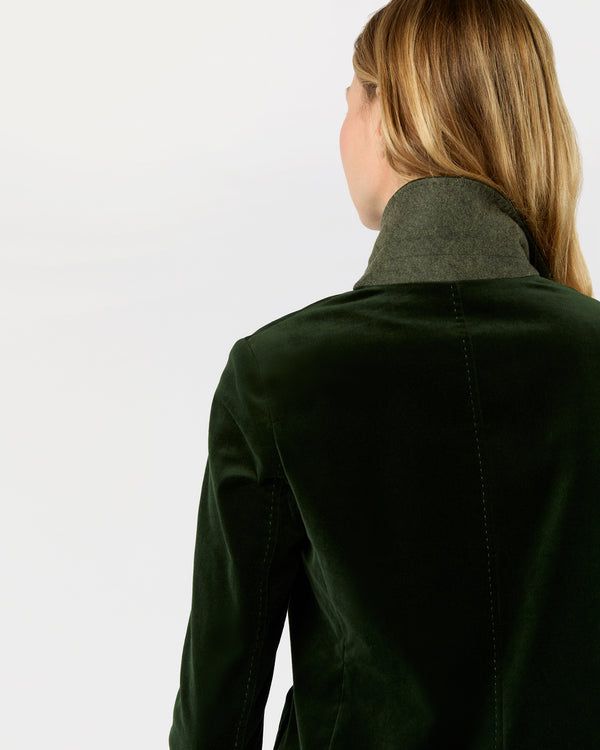 Sid Mashburn Reagan Jacket In Forest Stretch Velveteen
