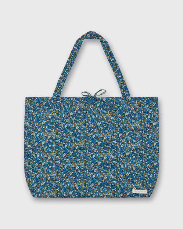 sid mashburn Reusable Tote Bag in Blue/Gold Dazzle Liberty Fabric