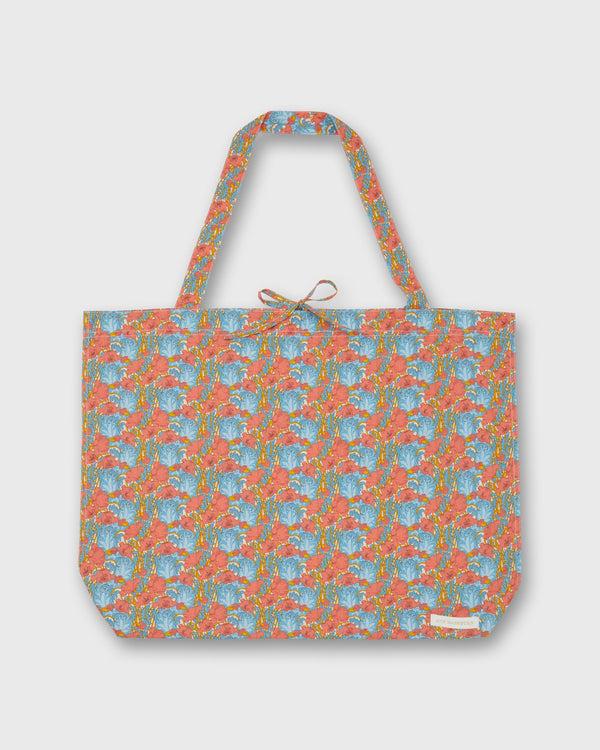 sid mashburn Reusable Tote Bag in Blue/Orange Clementina Liberty Fabric