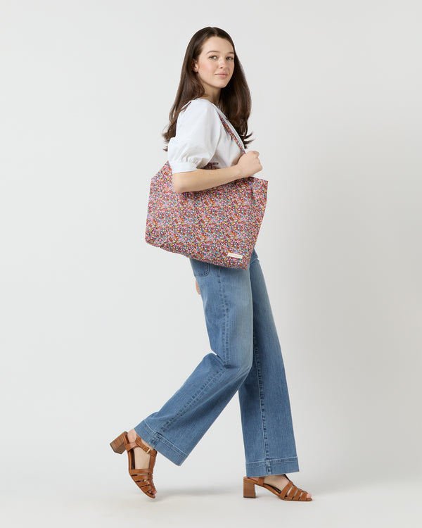 Sid Mashburn Reusable Tote Bag In Pink/Orange Dazzle Liberty Fabric