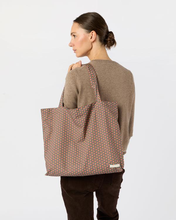 Sid Mashburn Reusable Tote Bag In Red/Sage Sunny Liberty Fabric