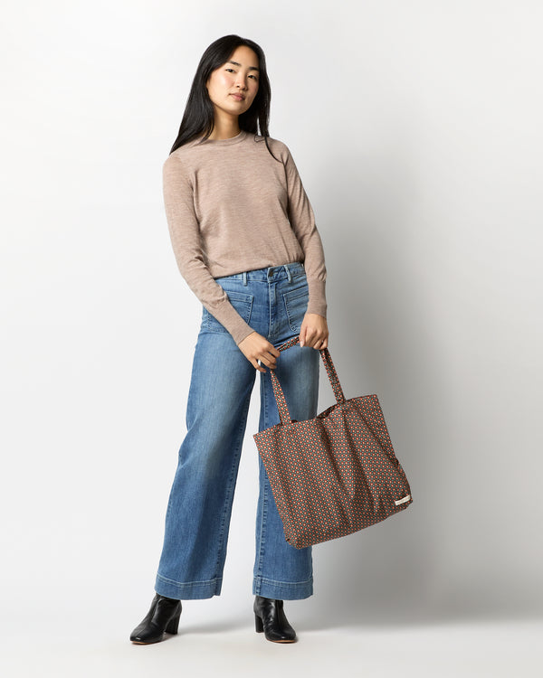 Sid Mashburn Reusable Tote Bag In Red/Sage Sunny Liberty Fabric