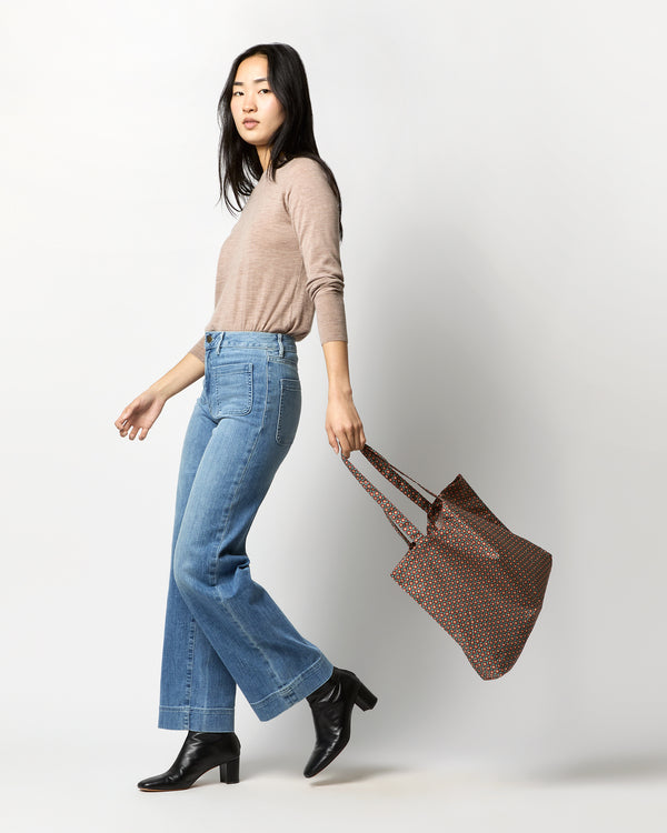 Sid Mashburn Reusable Tote Bag In Red/Sage Sunny Liberty Fabric