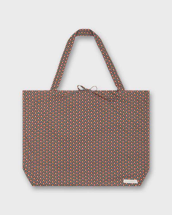 sid mashburn Reusable Tote Bag in Red/Sage Sunny Liberty Fabric