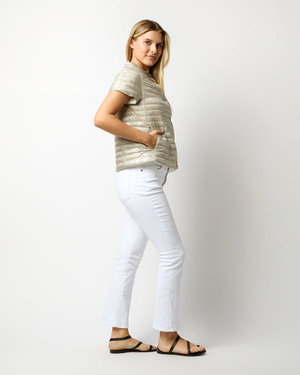 Sid Mashburn Reversible Cap-Sleeve Jacket In White/Pearl Grey