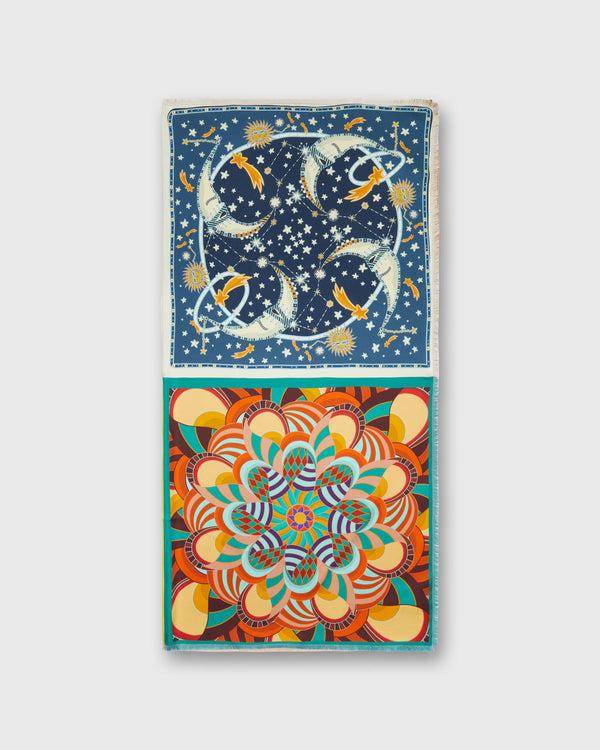 Sid Mashburn Reversible Four Square Scarf In Multi Print