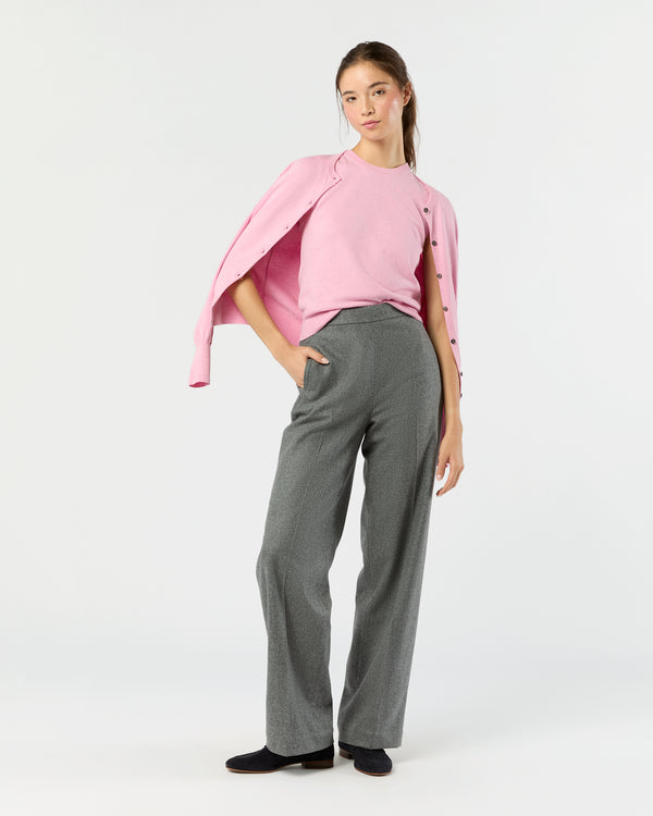 Sid Mashburn Rosie Cardigan In Heather Rose Cotton/Silk Yarn