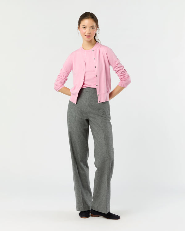 Sid Mashburn Rosie Cardigan In Heather Rose Cotton/Silk Yarn